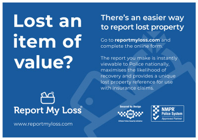 Report My Loss A5 window sticker image
